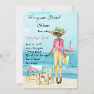 Honeymoon Bridal Shower-uitnodiging Save The Date