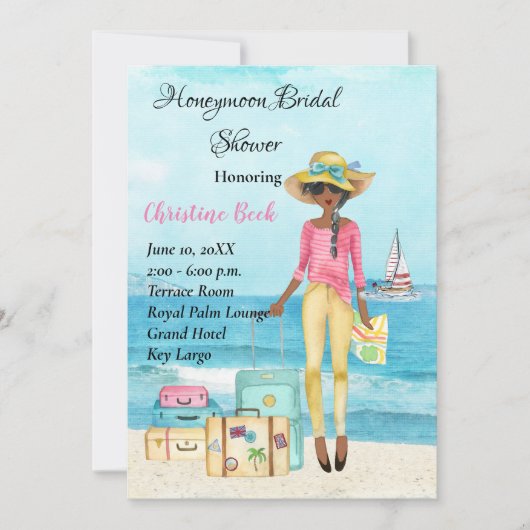 Honeymoon Bridal Shower-uitnodiging Save The Date (Voorkant)