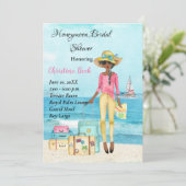 Honeymoon Bridal Shower-uitnodiging Save The Date (Staand voorkant)