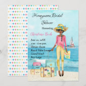 Honeymoon Bridal Shower-uitnodiging Save The Date (Voorkant / Achterkant)