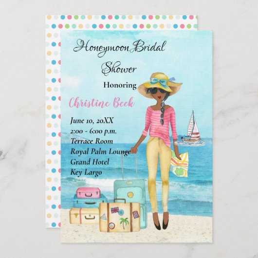 Honeymoon Bridal Shower-uitnodiging Save The Date (Voorkant / Achterkant)