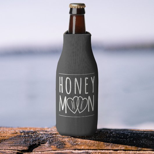 Honeymoon Bride en Groom Monogram Bottle Cooler