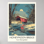 Honeymoon Bridge NH Winter Scene Poster (Voorkant)