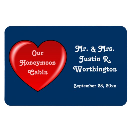 Honeymoon Cabin Blue Cruise Door Marker Magneet (Horizontaal)