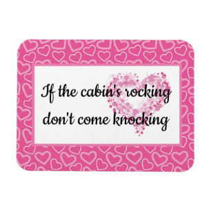 Honeymoon Cabin Pink Hearts Cruise Funny Cabin Magneet