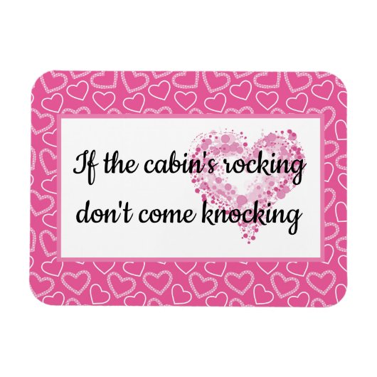 Honeymoon Cabin Pink Hearts Cruise Funny Cabin Magneet (Horizontaal)