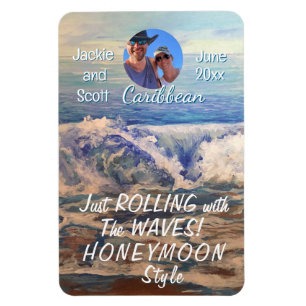 Honeymoon Caribische Cruise Blau PERSONALISEER Magneet