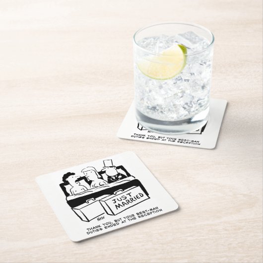 Honeymoon Couple en Best Man in Bed Kartonnen Onderzetters (Insitu)