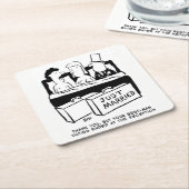 Honeymoon Couple en Best Man in Bed Kartonnen Onderzetters (Schuin)