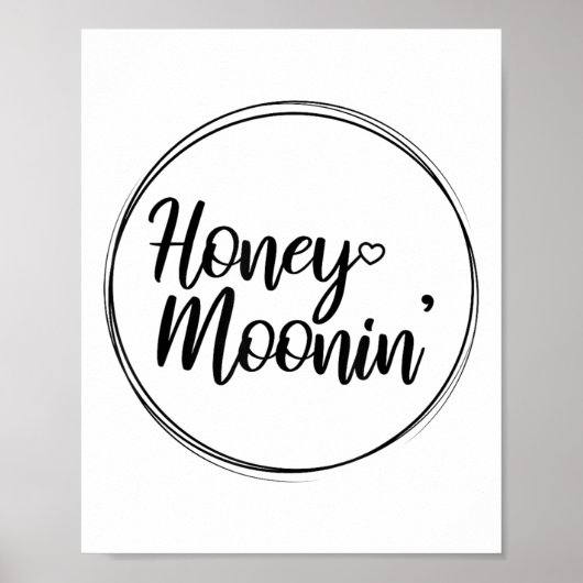 Honeymoon Couple Wedding Honeymoonin Brides Groom Poster (Voorkant)
