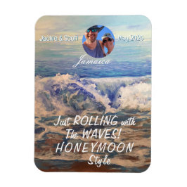 Honeymoon Cruise Blauw PERSONALISEREN Fotomagneet Magneet