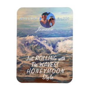 Honeymoon Cruise Blauw PERSONALISEREN Fotomagneet Magneet