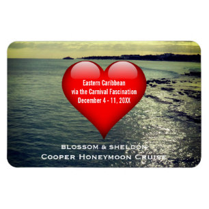 Honeymoon Cruise Cabin door Marker Heart Ocean Magneet