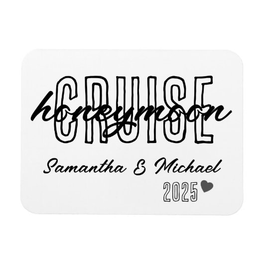 Honeymoon Cruise Elegant Eenvoudig Aangepast Magneet (Horizontaal)