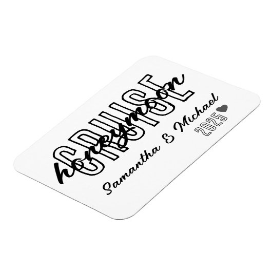 Honeymoon Cruise Elegant Eenvoudig Aangepast Magneet (Linkerzijde)