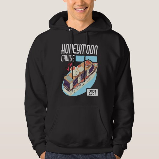 Honeymoon Cruise for Couples 2021 Just Married Hoodie (Voorkant)