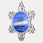  Honeymoon Cruise Ship Tin Sneeuwvlok Ornament (Rechts)