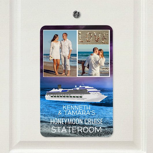 Honeymoon Cruise Stateroom Deurmarkering Beach Fot Magneet