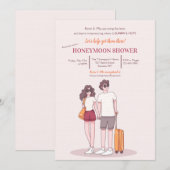 Honeymoon Douche uitnodiging (Voorkant / Achterkant)