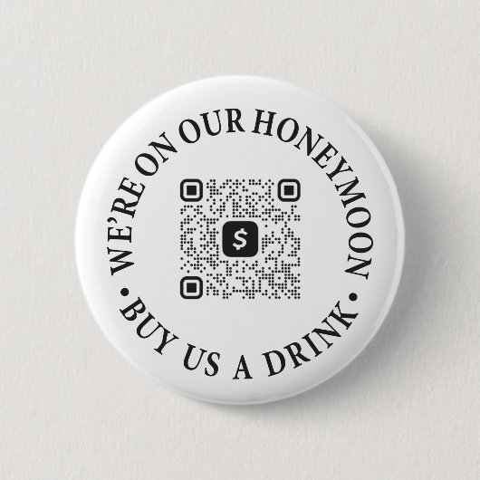 Honeymoon Drink Button met QR Code Venmo Cash App (Voorkant)