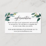 Honeymoon- en informatieafsluitkaart visitekaartje<br><div class="desc">Laat iedereen gemakkelijk belangrijke informatie weten voor de bruiloft en de huwelijkshuwelijksreis!</div>