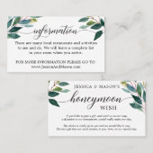 Honeymoon en Information Enclosure Kaart Visitekaartje (Voorkant / Achterkant)