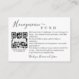 Honeymoon-financieringskaart met QR Informatiekaartje