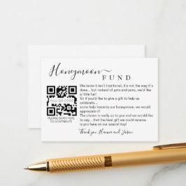Honeymoon-financieringskaart met QR Informatiekaartje