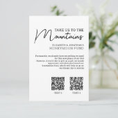 Honeymoon financiert moderne kasqr-code informatiekaartje (Staand voorkant)