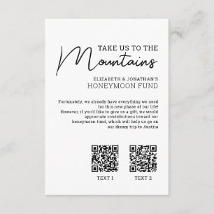 Honeymoon financiert moderne kasqr-code informatiekaartje