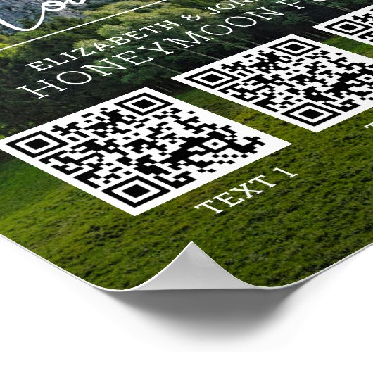 Honeymoon financiert moderne kasqr-code poster (Hoek)