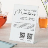 Honeymoon financiert moderne kasqr-code reclamebord met voetstuk (Insitu)