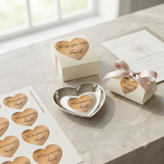 Honeymoon Fonds Koper Hart Sticker
