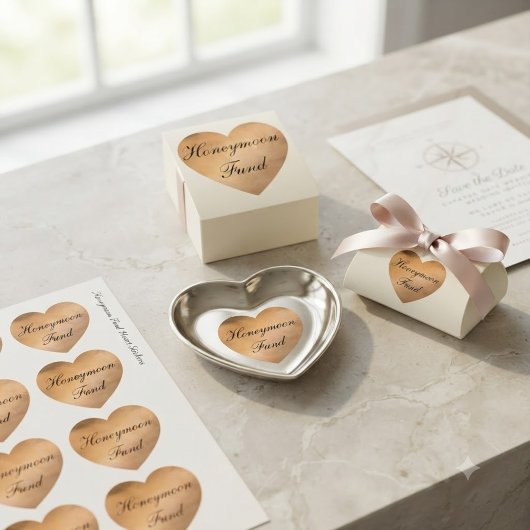 Honeymoon Fonds Koper Hart Sticker