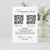 Honeymoon Fonds Met 2 QR Code En Foto Kaart (Staand voorkant)