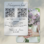 Honeymoon Fonds met 2 QR-code en foto's Informatiekaartje<br><div class="desc">Personaliseer een Kaart om een Moderne Idee voor uw speciale dag uit te nodigen gasten uit om een bijdrage te leveren aan uw huwelijksreis met deze Minimalistische Sjabloon en Foto van twee QR-codes. Voeg uw volledige details toe, Al tekststijl, kleuren, grootte kunnen worden gewijzigd om uw behoeften te passen. Neem...</div>