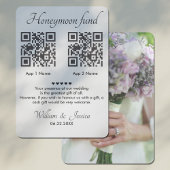 Honeymoon Fonds met 2 QR-code en foto's Informatiekaartje