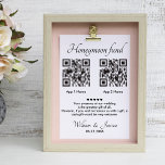 Honeymoon-fonds met 2 QR-code Informatiekaartje<br><div class="desc">Personaliseer een Kaart om een Moderne Idee voor uw speciale dag te zijn gasten uit te nodigen om een bijdrage aan uw huwelijksreis te leveren met deze Minimalistische Sjabloon Twee QR-codes. Voeg uw volledige details toe, Al tekststijl, kleuren, grootte kunnen worden gewijzigd om uw behoeften te passen. Neem contact met...</div>