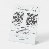 Honeymoon-fonds met 2 QR-code Reclamebord Met Voetstuk (Voorkant)