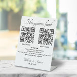 Honeymoon-fonds met 2 QR-code Reclamebord Met Voetstuk<br><div class="desc">Personaliseer een Teken om een Moderne Idee voor uw speciale dag uit te nodigen gasten uit om een bijdrage aan uw huwelijksreis te leveren met deze Minimalistische Sjabloon Twee QR Codes. Voeg uw volledige details toe, Al tekststijl, kleuren, grootte kunnen worden gewijzigd om uw behoeften te passen. Neem contact met...</div>