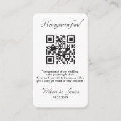 Honeymoon Fonds met QR-code en foto's Informatiekaartje (Voorkant)