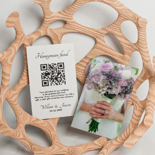 Honeymoon Fonds met QR-code en foto's Informatiekaartje