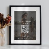 Honeymoon Fonds. Minimalistische QR-code foto brui Poster