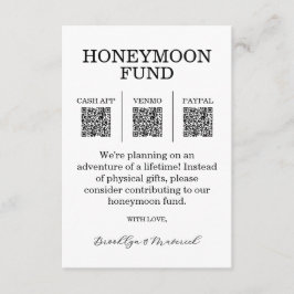Honeymoon Fonds QR Code Bijlagekaart Informatiekaartje