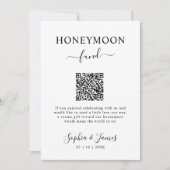 Honeymoon Fonds QR Code Bord Printable, Trouwen Kaart (Voorkant)
