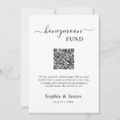 Honeymoon Fonds QR Code Bordje Printbaar, Trouwen Kaart (Voorkant)