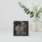 Honeymoon Fonds | QR Code Elegant Photo Wedding Informatiekaartje (Staand voorkant)