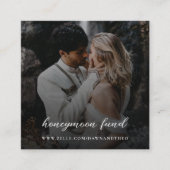 Honeymoon Fonds | QR Code Elegant Photo Wedding Informatiekaartje (Voorkant)