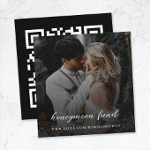 Honeymoon Fonds | QR Code Elegant Photo Wedding Informatiekaartje