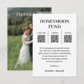 Honeymoon Fonds QR Code Foto Bijlage Kaart (Voorkant / Achterkant)
